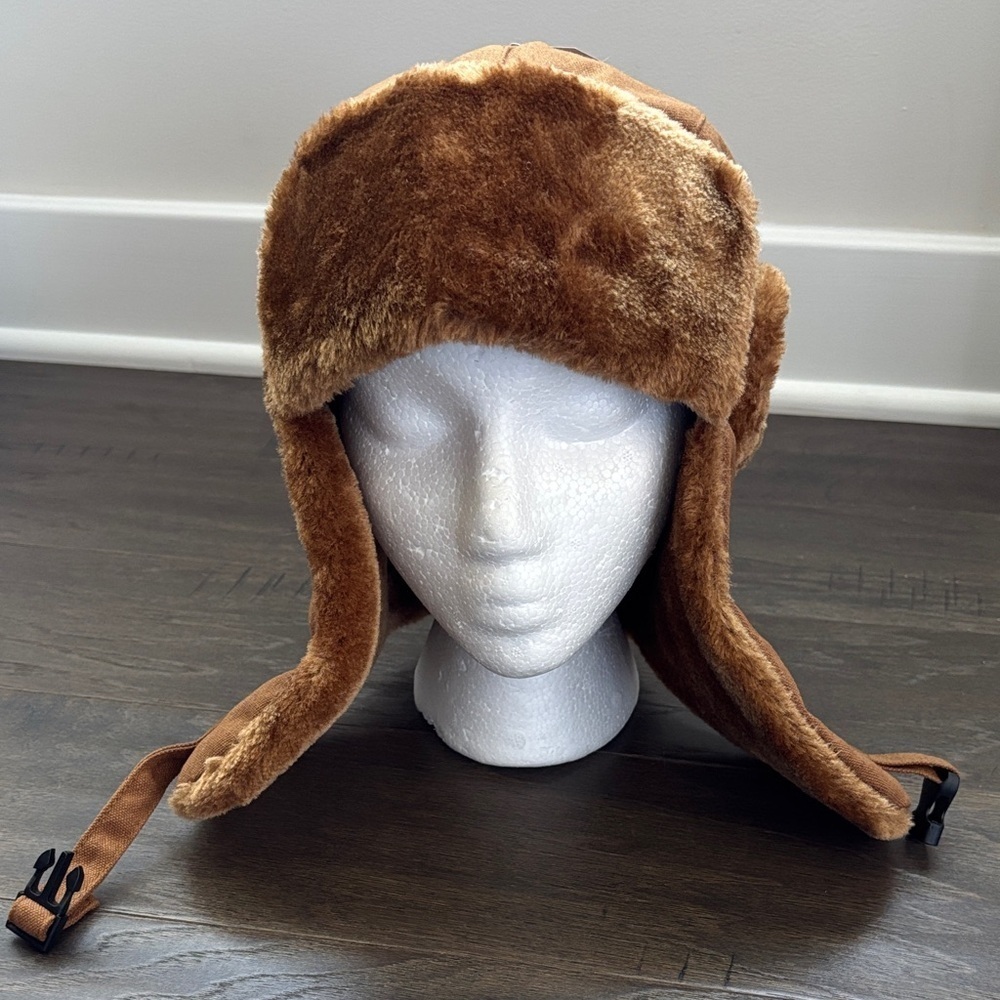 Hot Shot  insulated trapper hat/earflap,duck canvas,quilt lined,faux fur,adjust